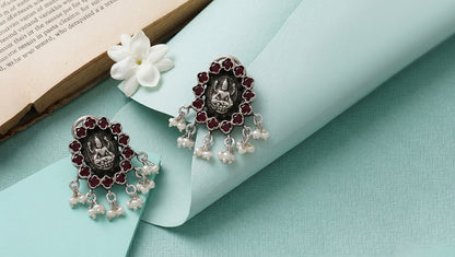Sangeeta Boochra Artisan Silver Temple Danglers