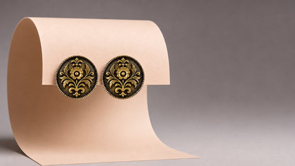 Sangeeta Boochra Oxidized & Gold-Plated Sterling Silver Floral Studs