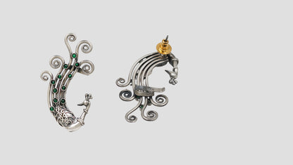 Sangeeta Boochra Artisan Peacock Statement Earrings