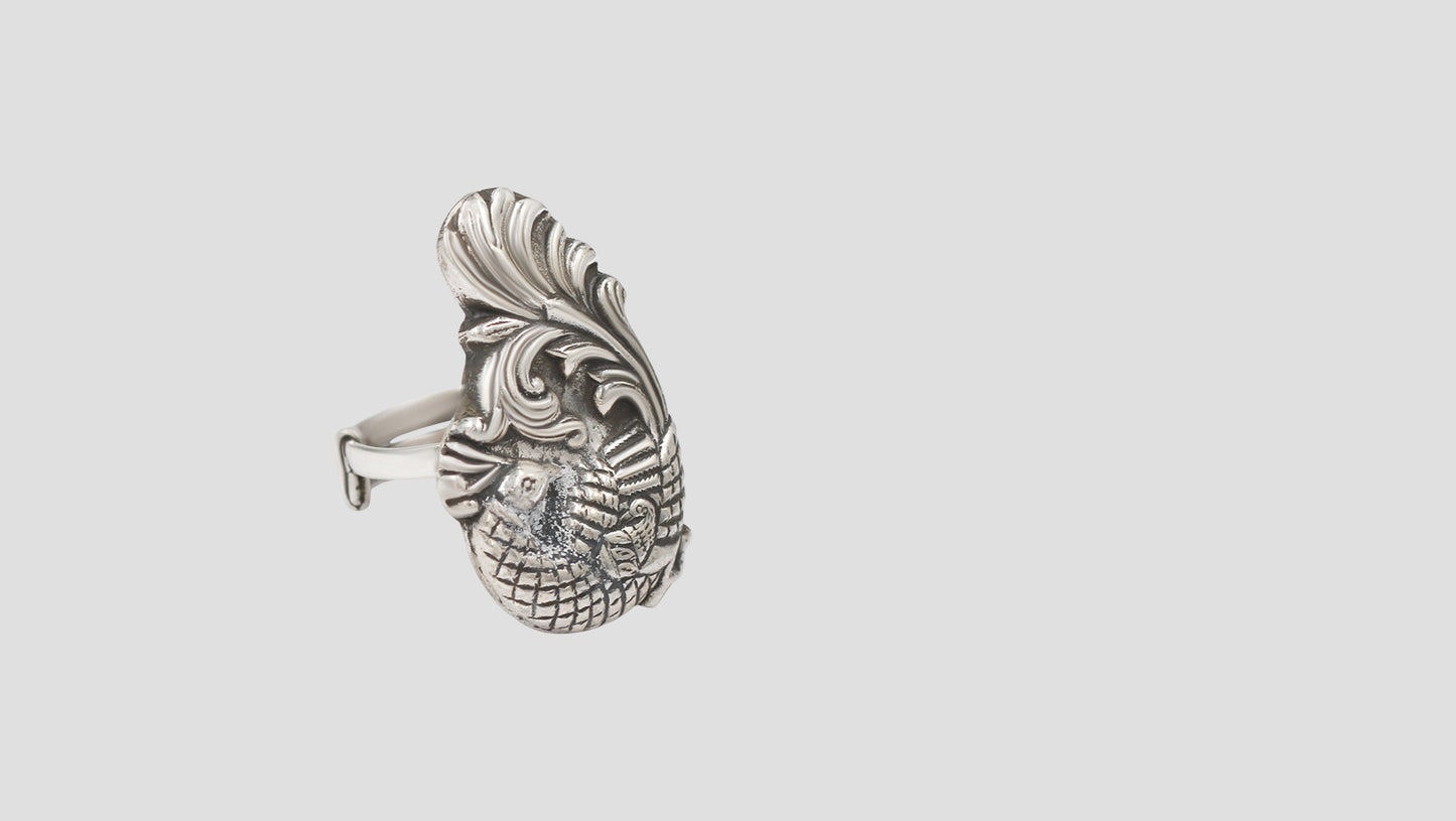 Artisan Peacock Motif Statement Ring – Sangeeta Boochra
