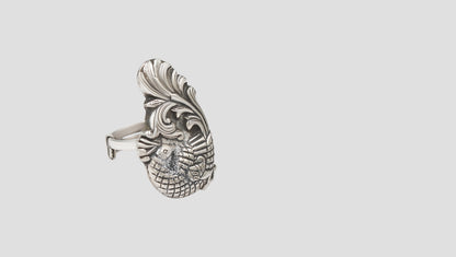 Artisan Peacock Motif Statement Ring – Sangeeta Boochra