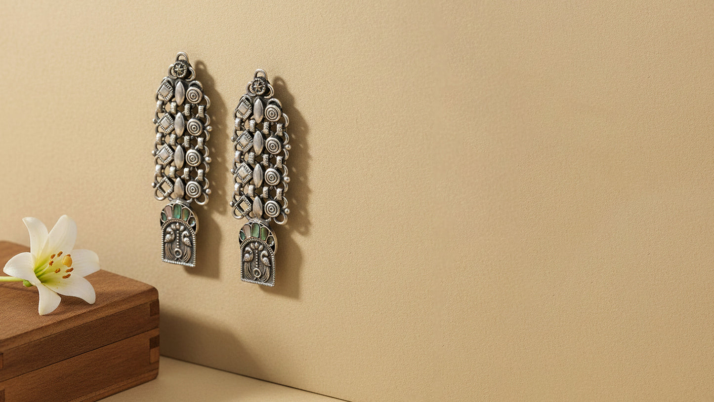 Sangeeta Boochra Handcrafted Heritage Silver Earrings
