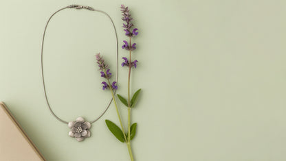 Sangeeta Boochra Timeless Floral Radiance Oxidised Silver Convertible Pendant-Brooch