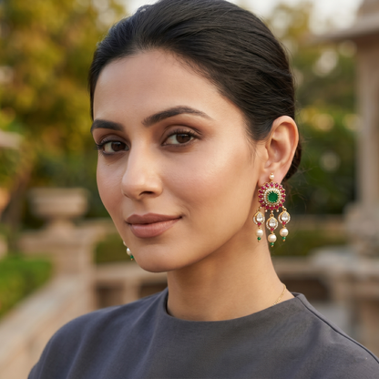 Sangeeta Boochra Moissanite Choker Set with Pearl Drops