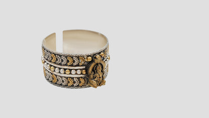 Divine Ganesha Ji Dual-Tone Silver Cuff by Sangeeta Boochra