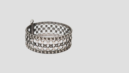 Handcrafted Oxidised Silver Statement Bangle by Sangeeta Boochra