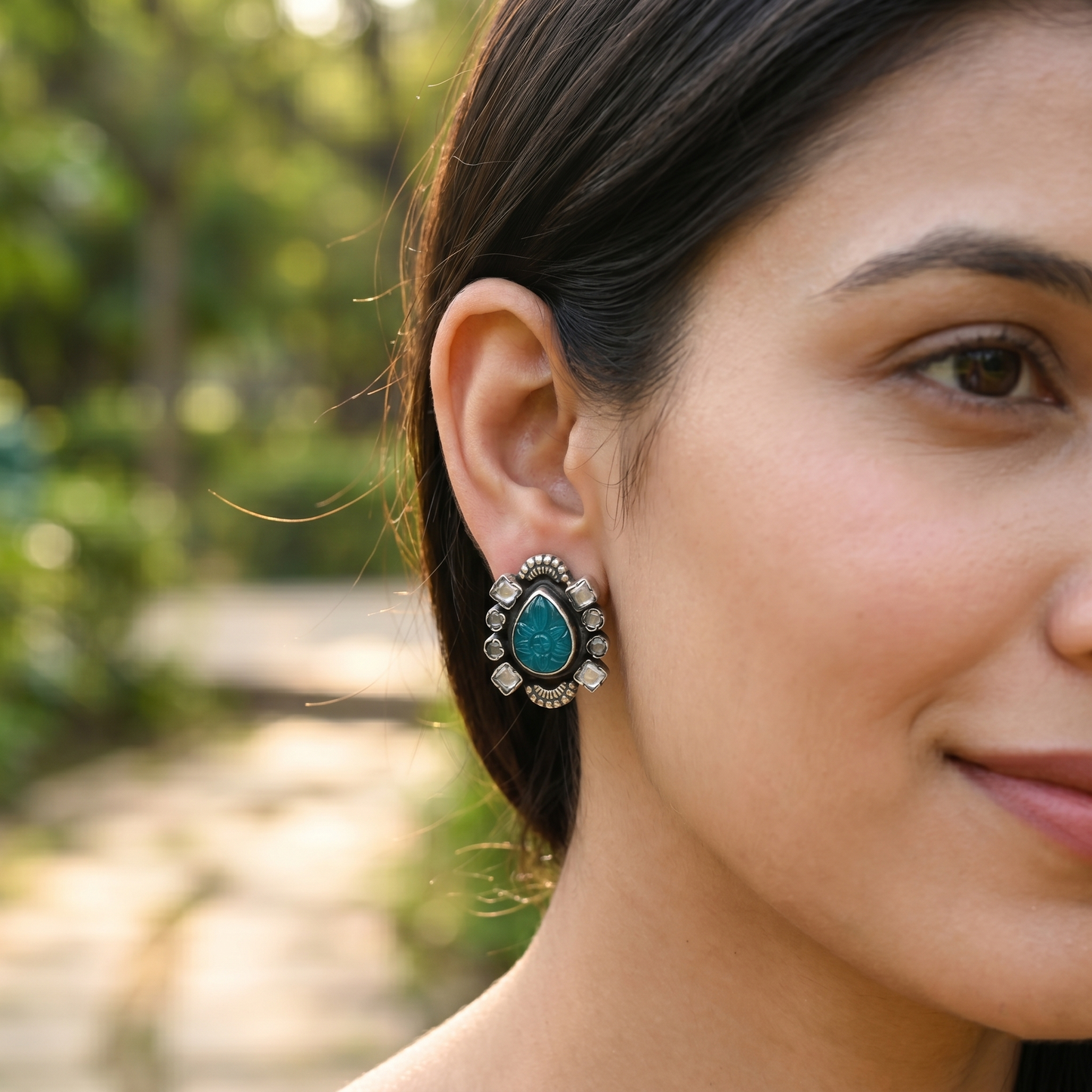 Sangeeta Boochra Handcrafted Oxidised Silver Earrings