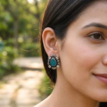 Sangeeta Boochra Handcrafted Oxidised Silver Earrings