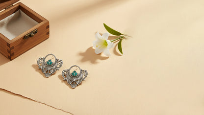Sangeeta Boochra Heritage Kundan Silver Statement Studs