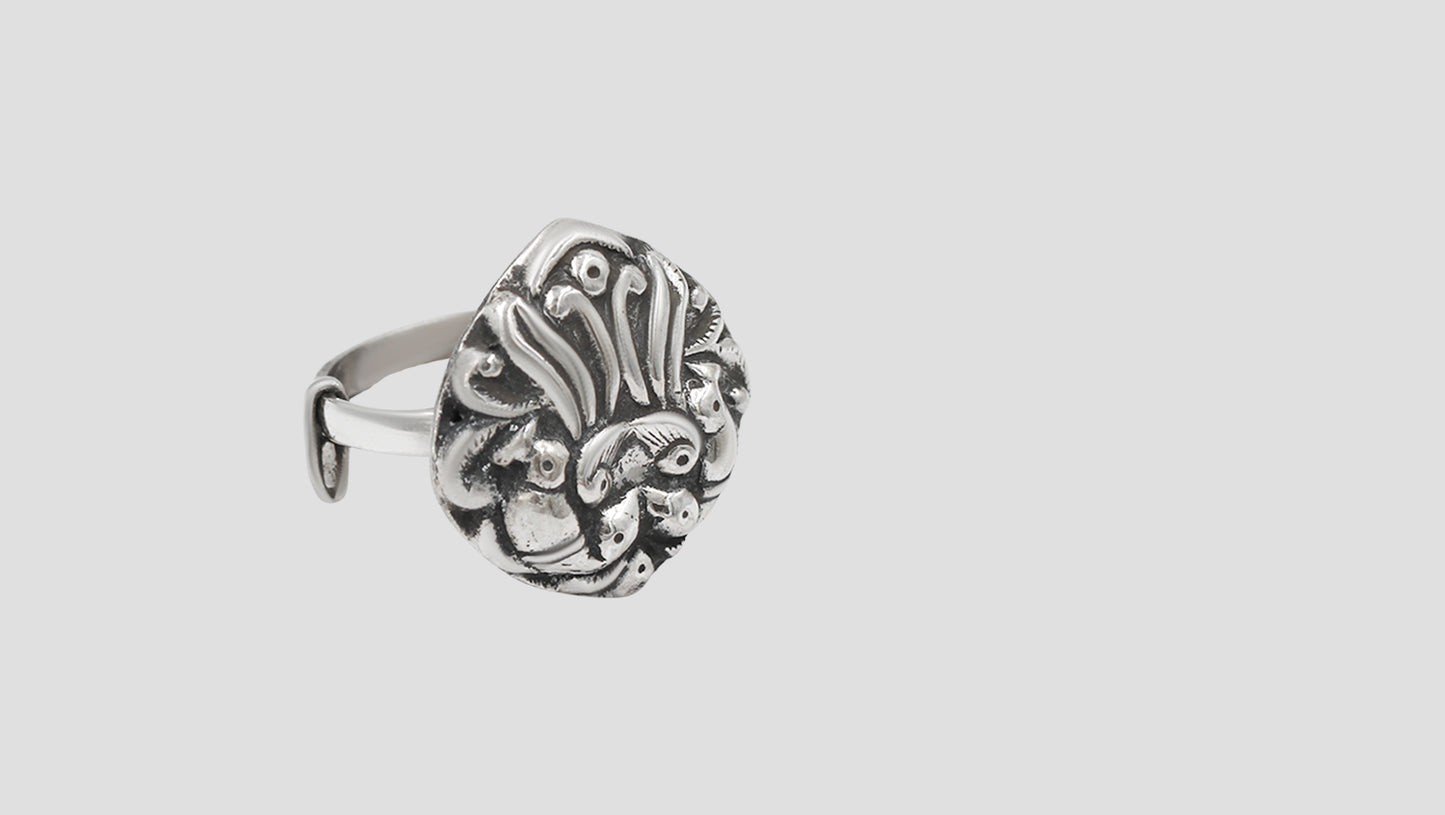 Sangeeta Boochra Handcrafted Traditional Oxidised Silver Ring