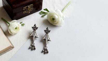 Sangeeta Boochra Contemporary Oxidised Silver Dangles