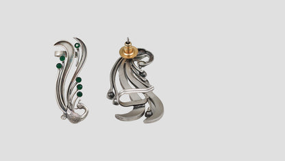 Sangeeta Boochra Peacock Motif Statement Earrings