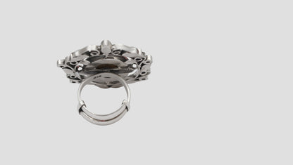 Sangeeta Boochra Mystic Labradorite & Green Stone Silver Ring