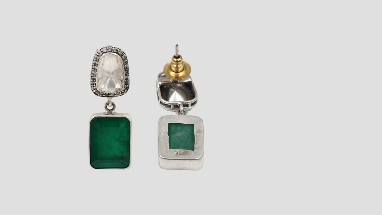 Royal Green Moissanite Earrings by Sangeeta Boochra
