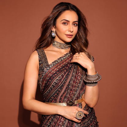 Sangeeta Boochra Silver Statement Jewellery Styled by Rakul Preet