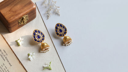 Sangeeta Boochra Festive Gold Plated Kundan Jhumkas