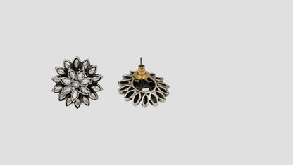 Sangeeta Boochra Vintage Bloom Oxidized Silver Studs