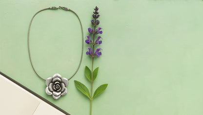 Sangeeta Boochra Designer Oxidised Silver Floral Dual-Wear Pendant Brooch