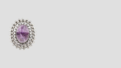 Regal Amethyst Halo Ring in 925 Silver by Sangeeta Boochra