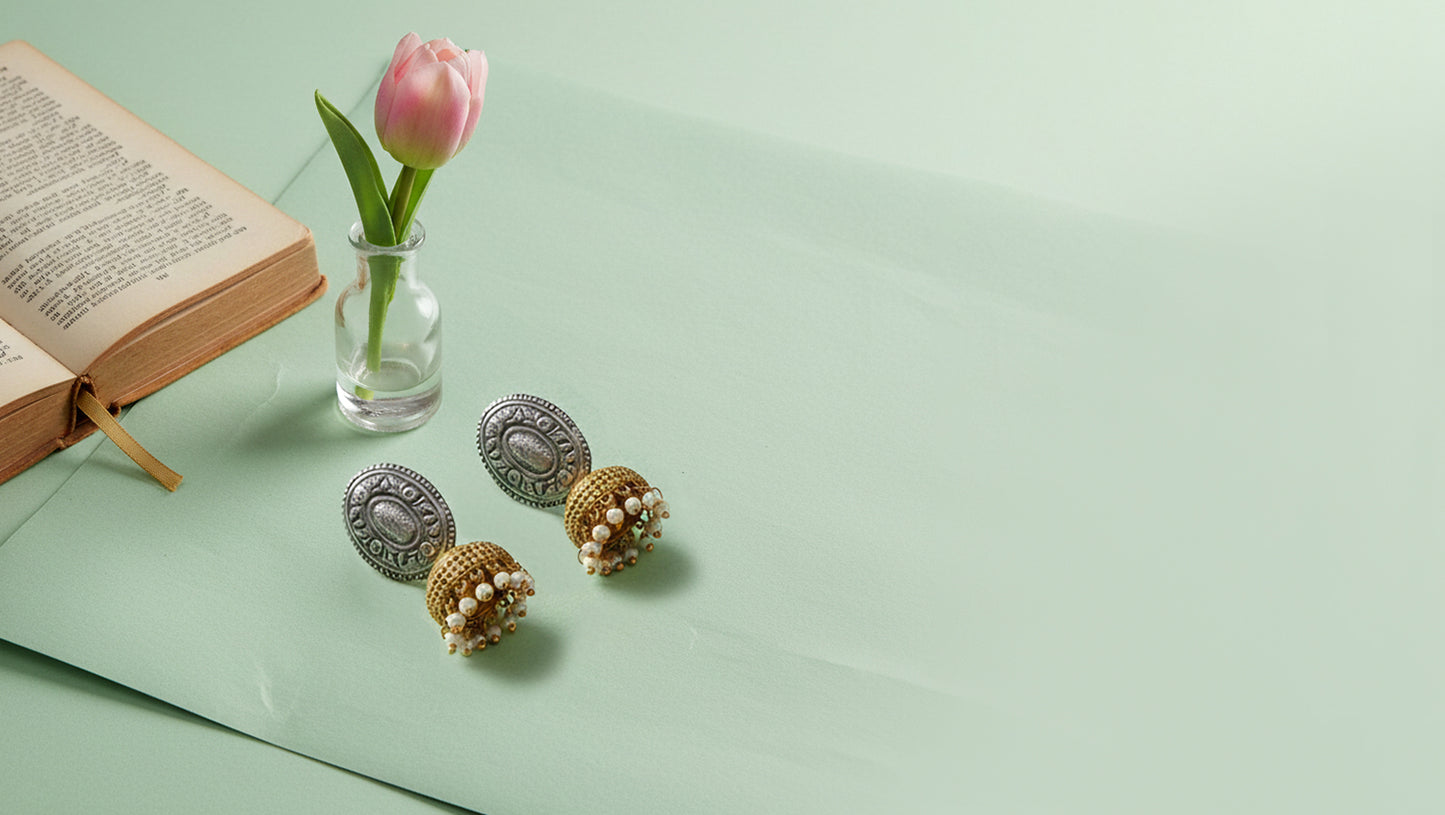 Classic Heritage Silver Jhumki Earrings – Sangeeta Boochra
