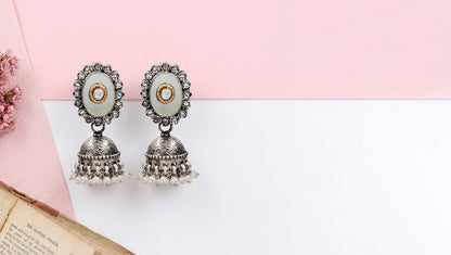 vintage Peacock Charm Oxidised Earrings by Sangeeta Boochra
