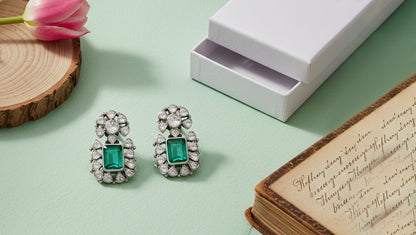 Sangeeta Boochra Sterling Silver Polki Earrings