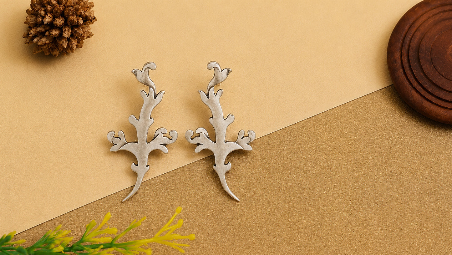 Sangeeta Boochra Designer Silver Statement Earrings