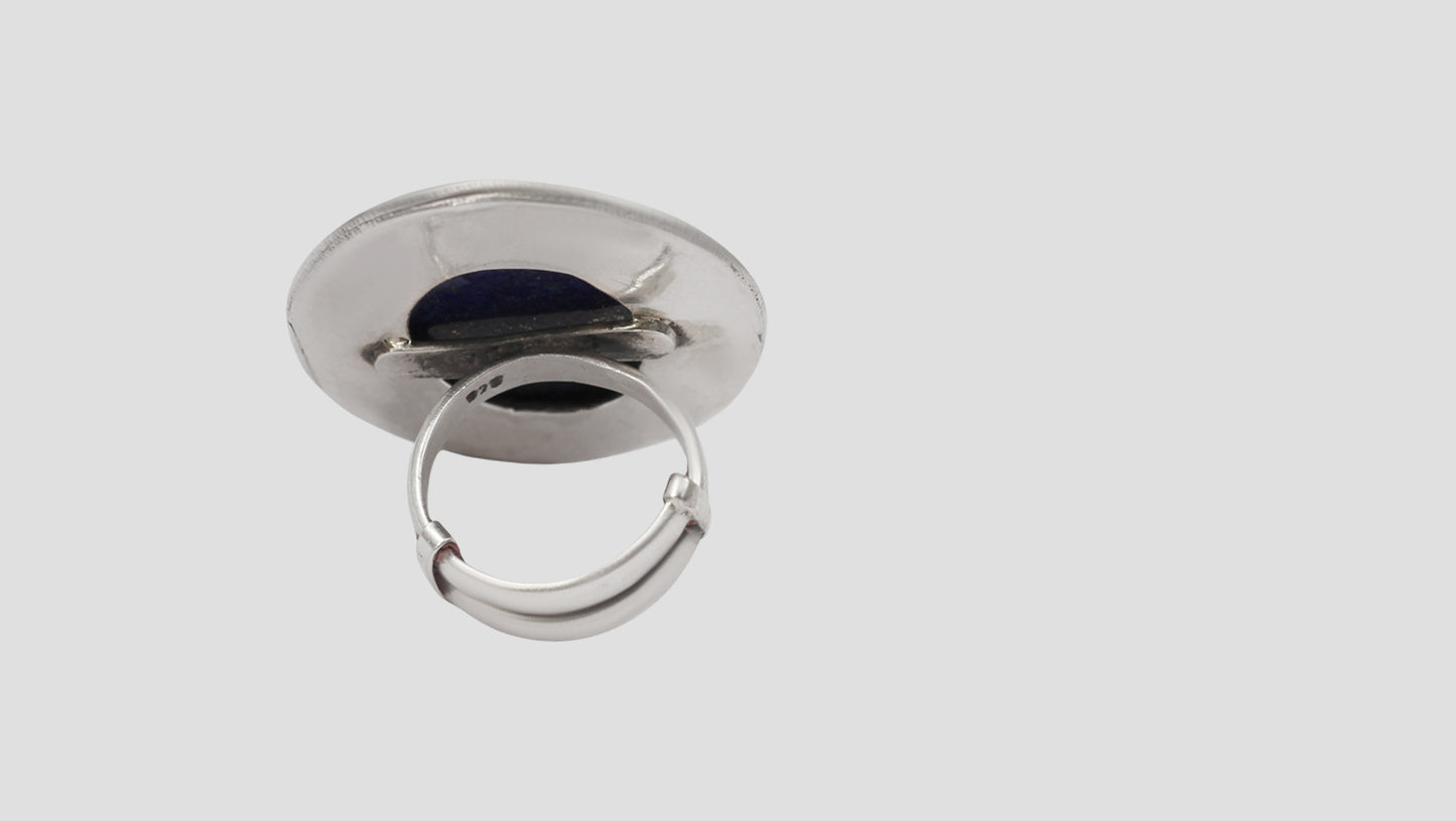 Sangeeta Boochra Signature Lapis Lazuli Statement Silver Ring