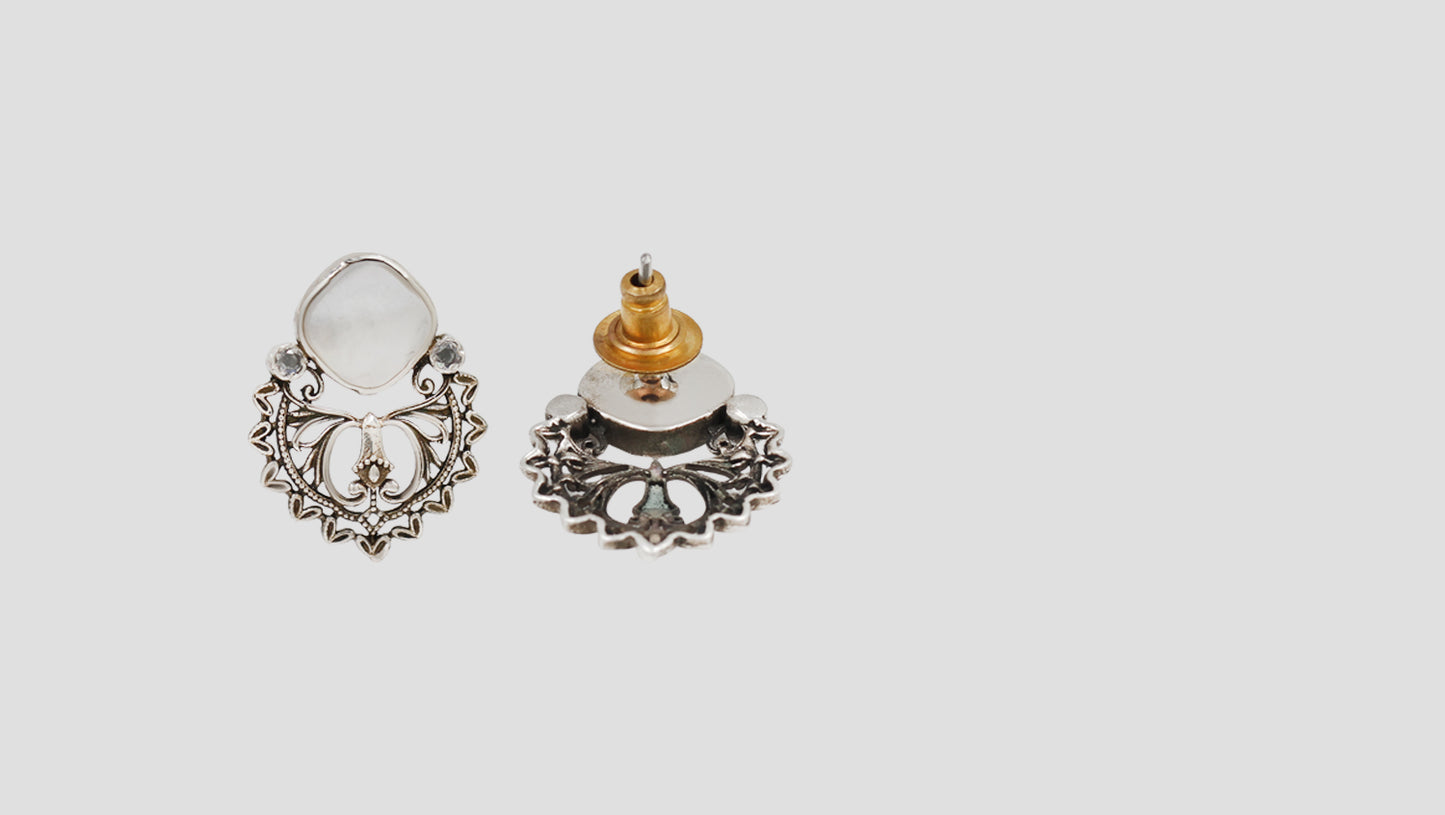 Sangeeta Boochra Vintage-Inspired Oxidised Silver Earrings