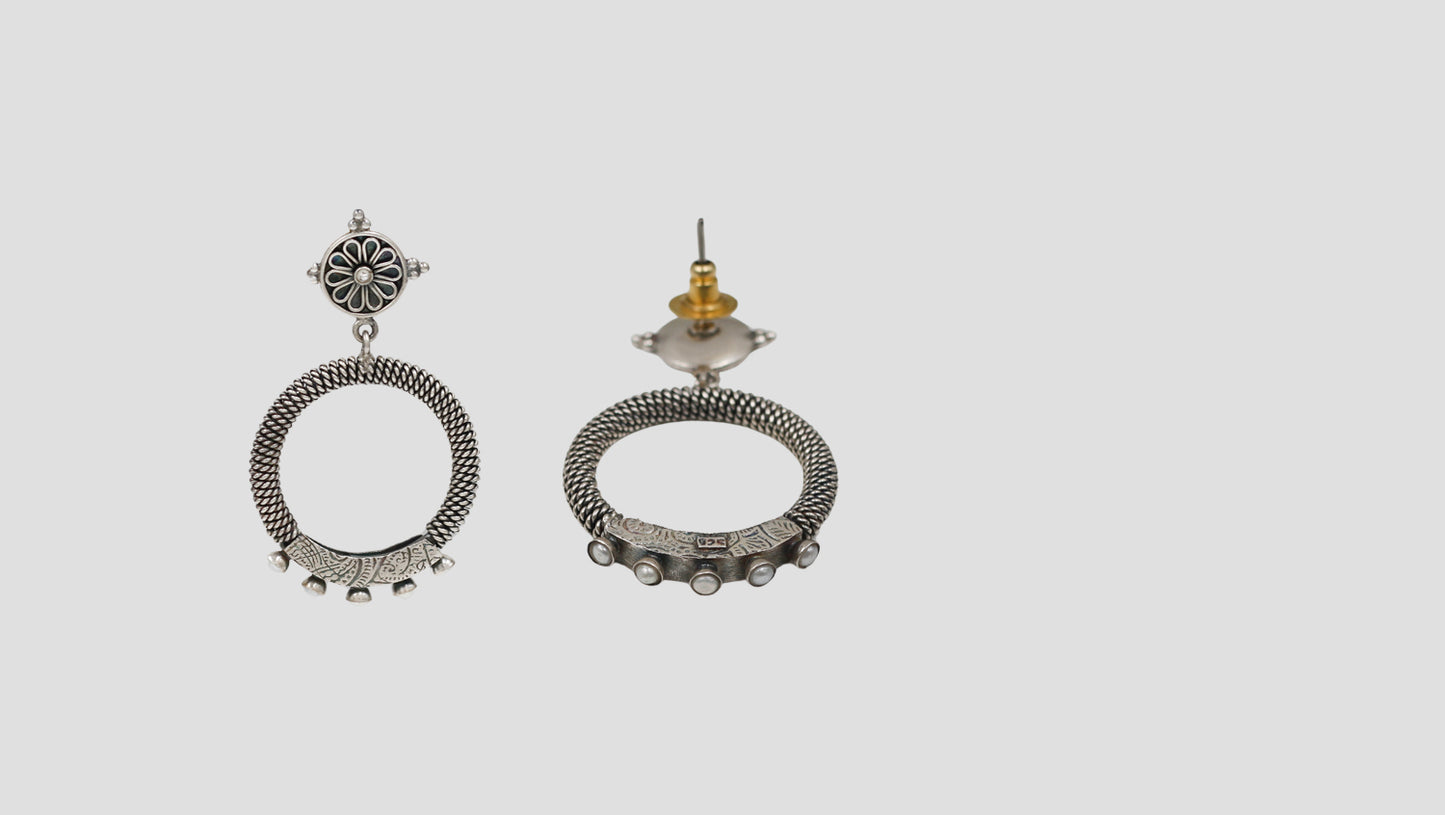 Handcrafted Tribal Silver Hoops by Sangeeta Boochra