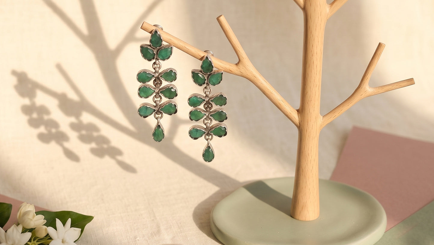 Sangeeta Boochra Emerald Green Kundan Statement Earrings