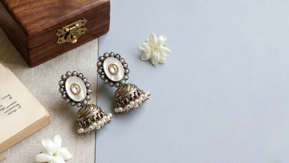 Sangeeta Boochra Heritage Mother of Pearl Jhumka Earrings