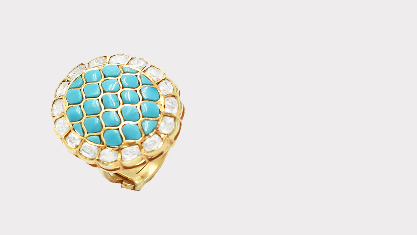 Sangeeta Boochra Gold-Plated Handmade Ring: Delicate Opulence