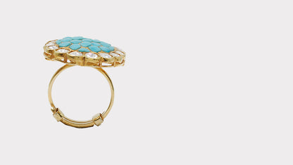 Sangeeta Boochra Gold-Plated Handmade Ring: Delicate Opulence