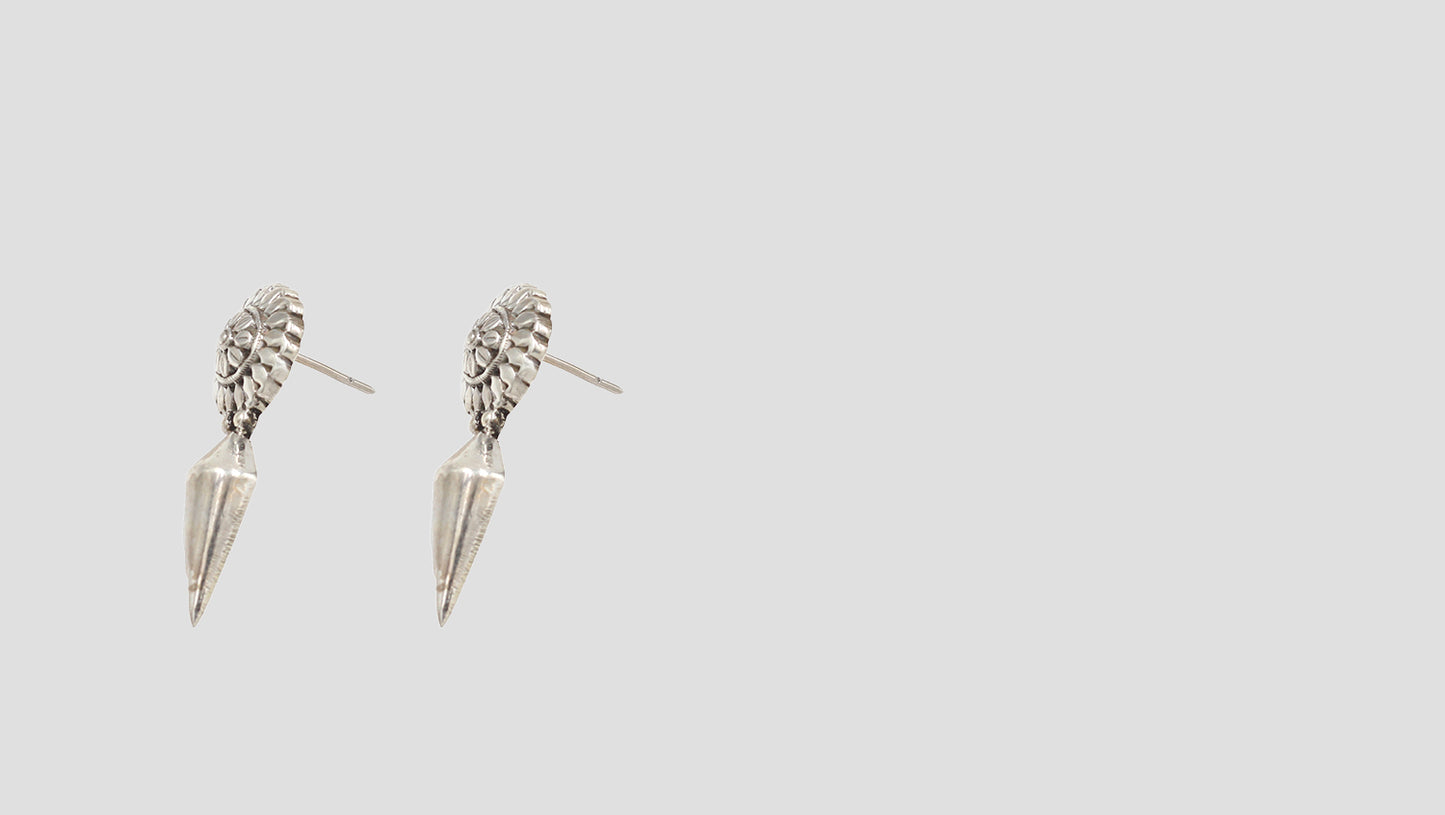 Bohemian Grace: Handcrafted Silver Earrings with a Tribal Touch