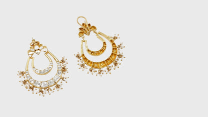 Sangeeta Boochra Silver Moissanite Earrings