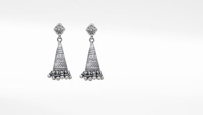 Spades Design Handcrafted Silver Earring