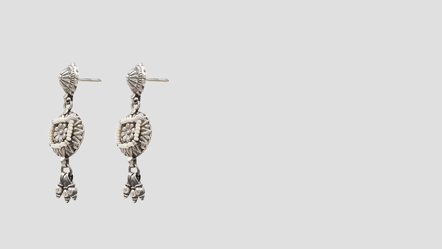 Classic Elegance: Sangeeta Boochra Intricate Silver Earrings