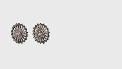 "Sophisticated Polish: Sangeeta Boochra Silver Handcrafted Studs "