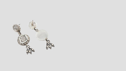 Classic Elegance: Sangeeta Boochra Intricate Silver Earrings