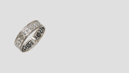 Timeless Bloom: Sangeeta Boochra Floral Silver Bangle