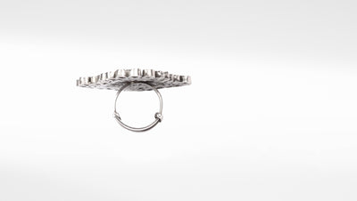 Silver Louise Engraving Ring