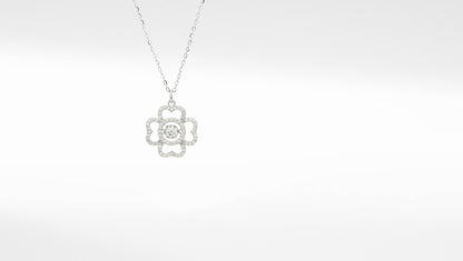 Silver-Plated CZ Pendant & Chain