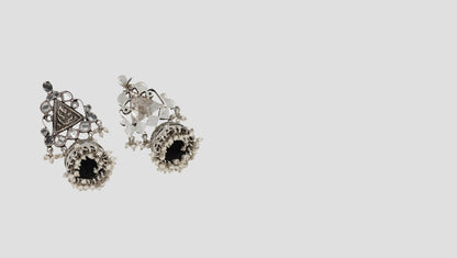 "Artisan Masterpiece: Sangeeta Boochra Silver Jhumka Earrings "