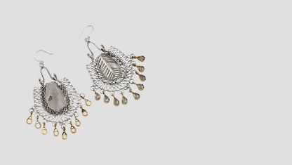 "Radiant Grace: Handcrafted Silver Hanging Earrings by Sangeeta Boochra "