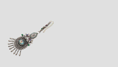 Regal Radiance: Sangeeta Boochra 925 Silver Keychain