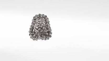 Silver Alina Engraving Ring