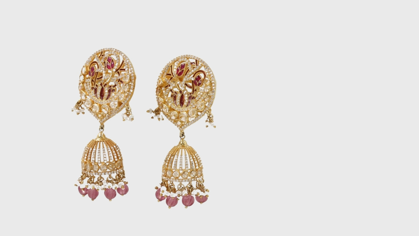 Sangeeta Boochra Silver Moissanite Earrings