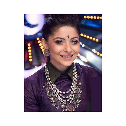 Kanika Kapoor in Sangeeta Boochra Silver Handmade Necklace And Earrings