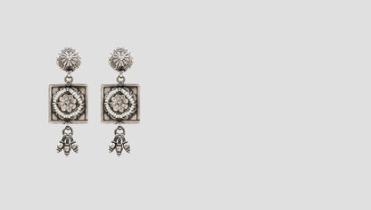 Artisan Elegance: Sangeeta Boochra Square Floral Earrings